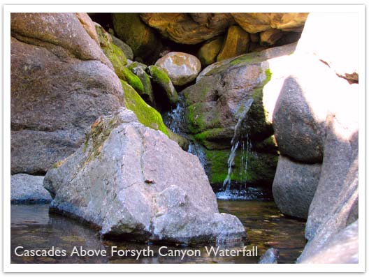 Cascades above Forsyth Canyon Waterfall